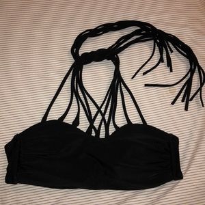 Target black tassel strappy bikini top
